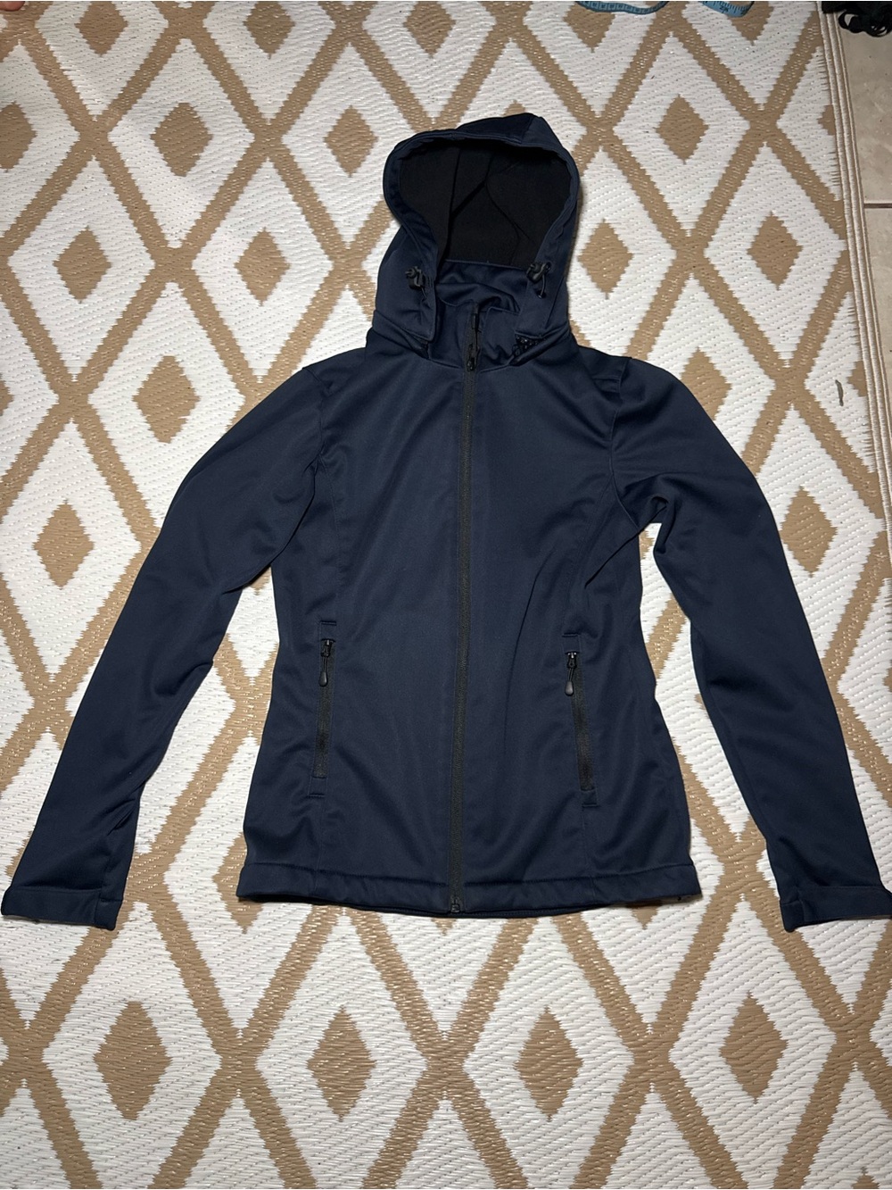 Women's Navy Hooded Utility Jacket